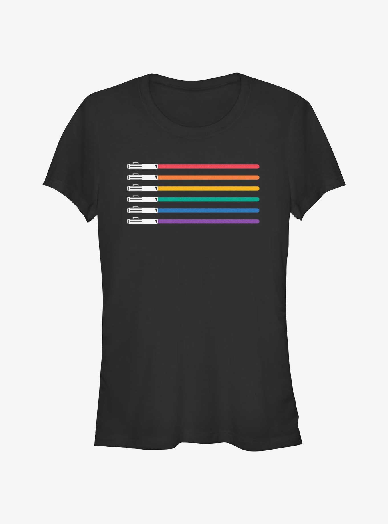 Star Wars Lightsaber Pride Flag T-Shirt, BLACK, hi-res
