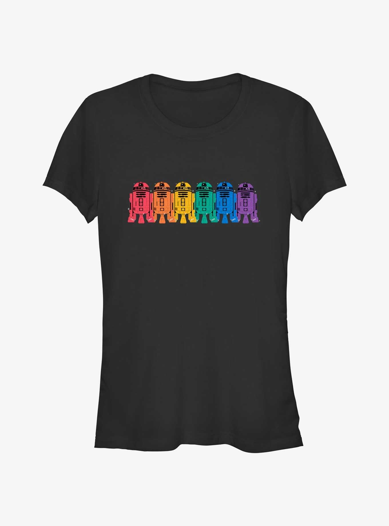 Star Wars R2D2 Overlap Rainbow Pride T-Shirt, BLACK, hi-res