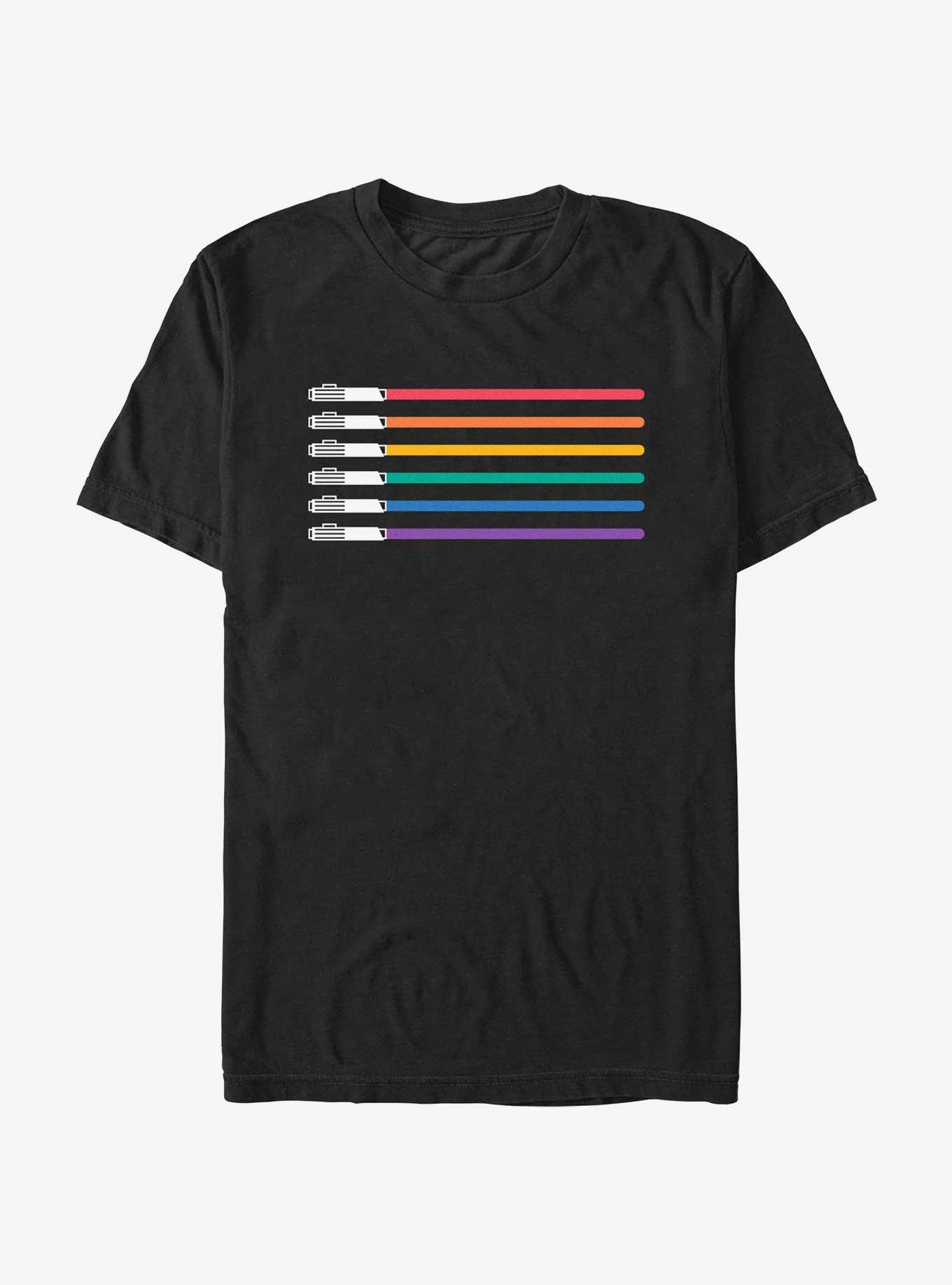 Star Wars Lightsaber Pride Flag T-Shirt, BLACK, hi-res