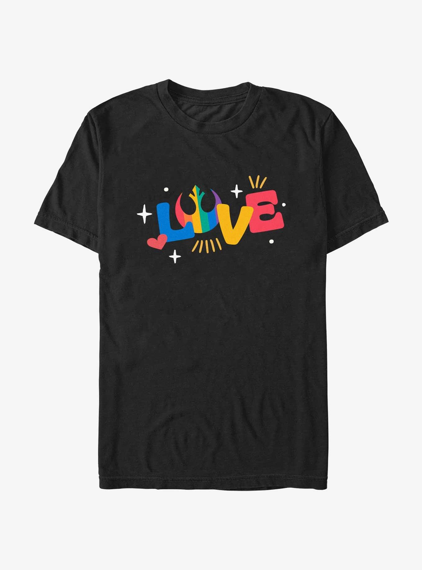 Star Wars Love Rebel Pride T-Shirt, BLACK, hi-res