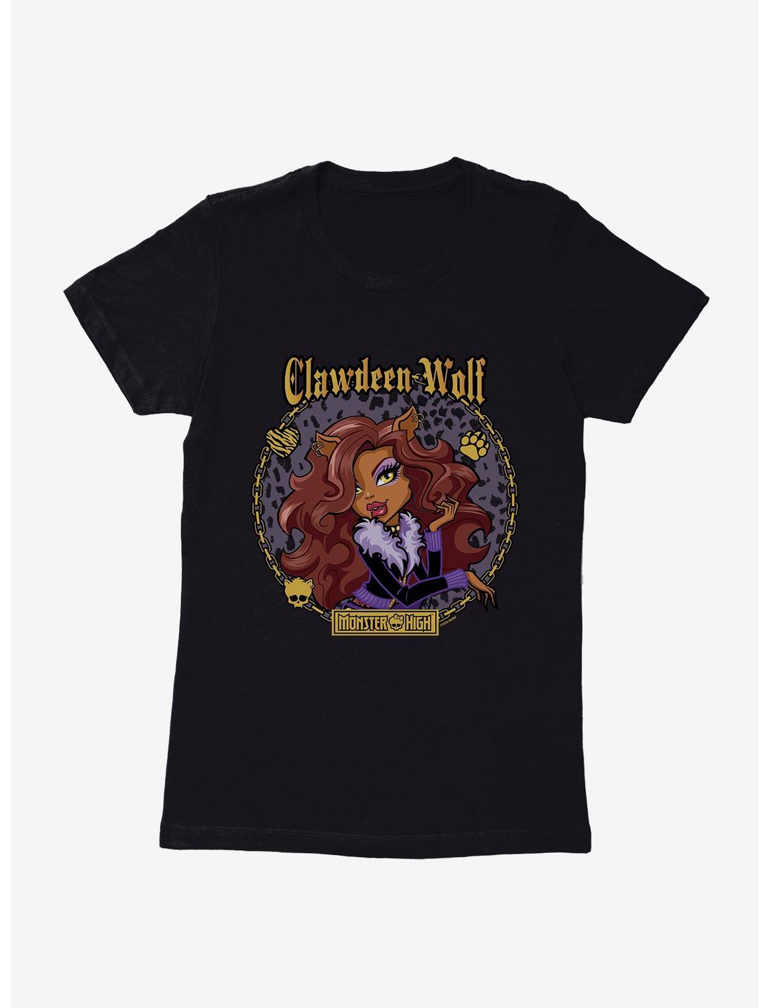 Monster High Clawdeen Wolf Circle Portrait Womens T-Shirt, BLACK, hi-res