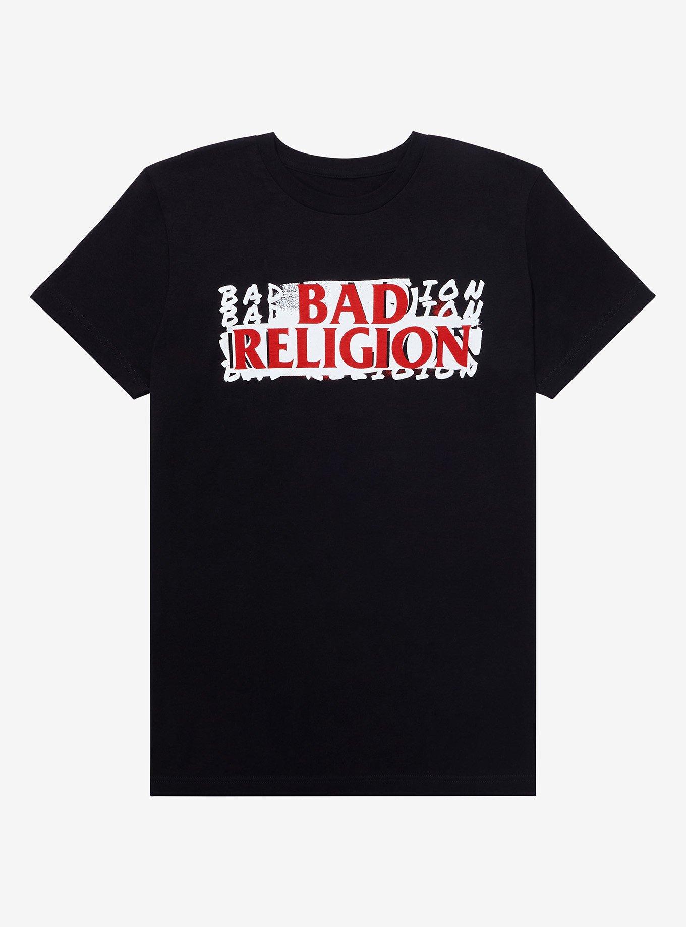 Bad Religion Double Logo T-Shirt, BLACK, hi-res