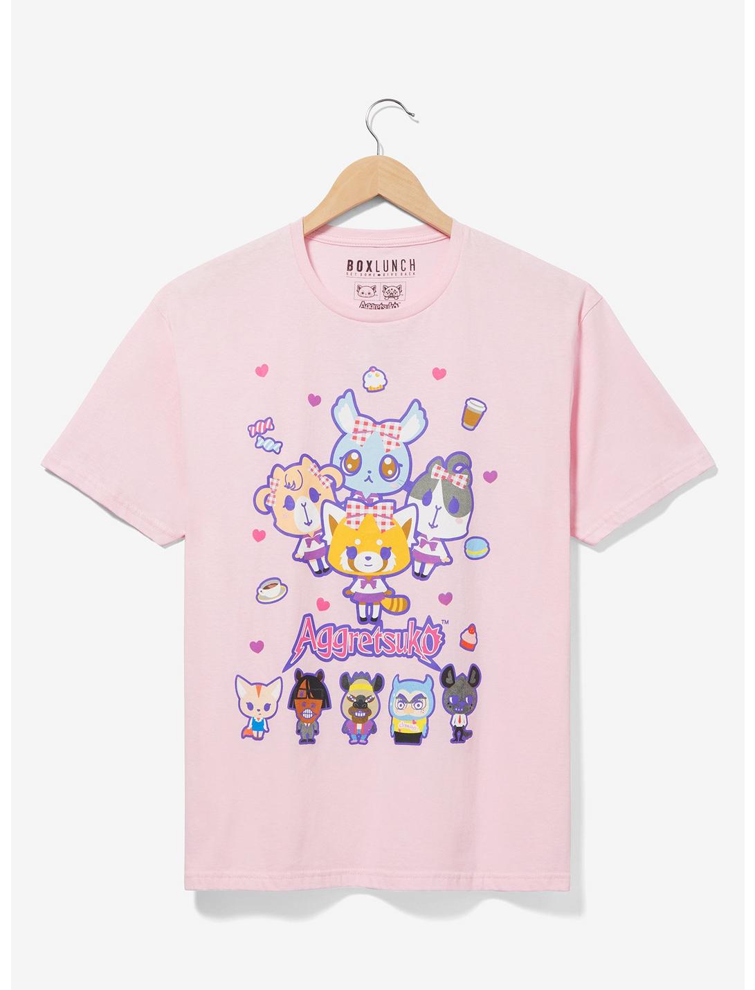Sanrio Aggretsuko Characters Group Portrait Women's T-Shirt - BoxLunch Exclusive, LIGHT PINK, hi-res