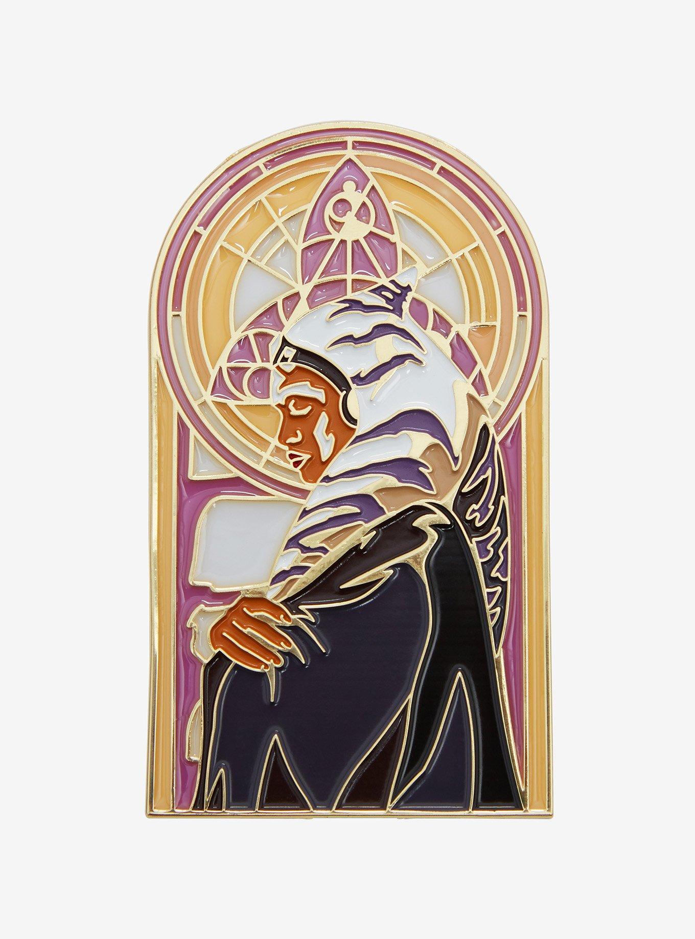 Star Wars Ahsoka Stained Glass Portrait Enamel Pin - BoxLunch Exclusive, , hi-res