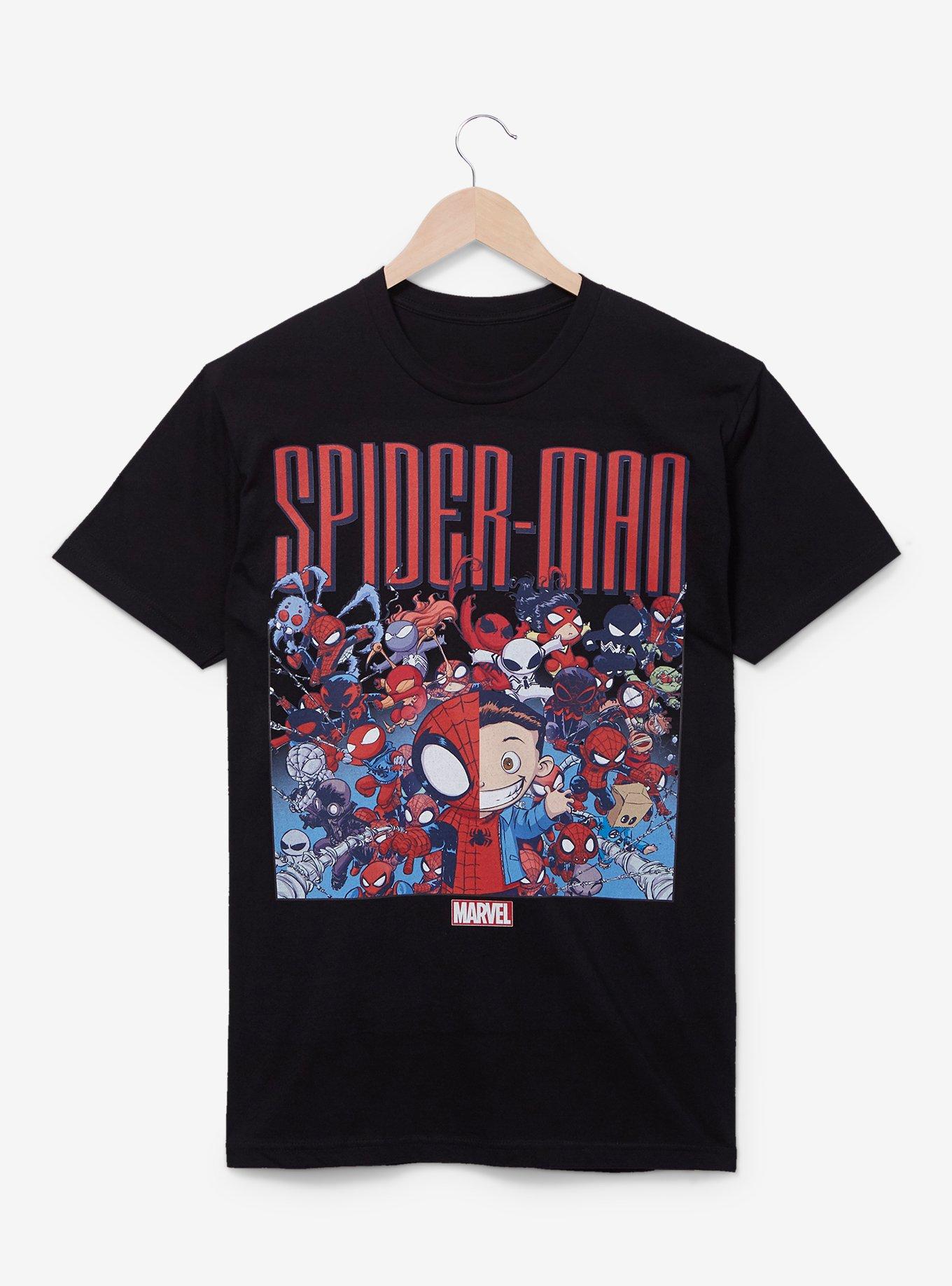 Spider-Man Spider-Verse Group Portrait T-Shirt - BoxLunch Exclusive, BLACK, hi-res