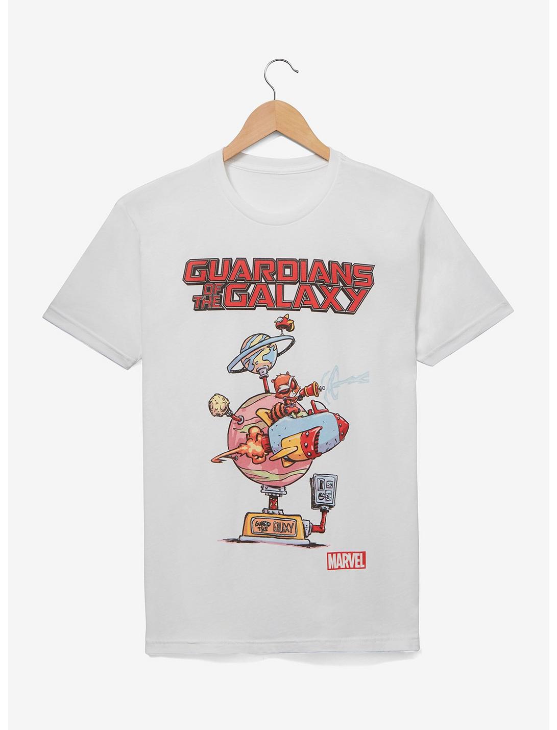 Marvel Guardians of the Galaxy Rocket Raccoon Ride T-Shirt - BoxLunch Exclusive, WHITE, hi-res