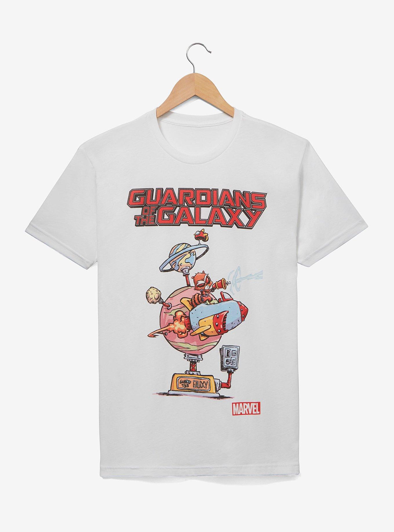 Marvel Guardians of the Galaxy Rocket Raccoon Ride T-Shirt - BoxLunch Exclusive, WHITE, hi-res