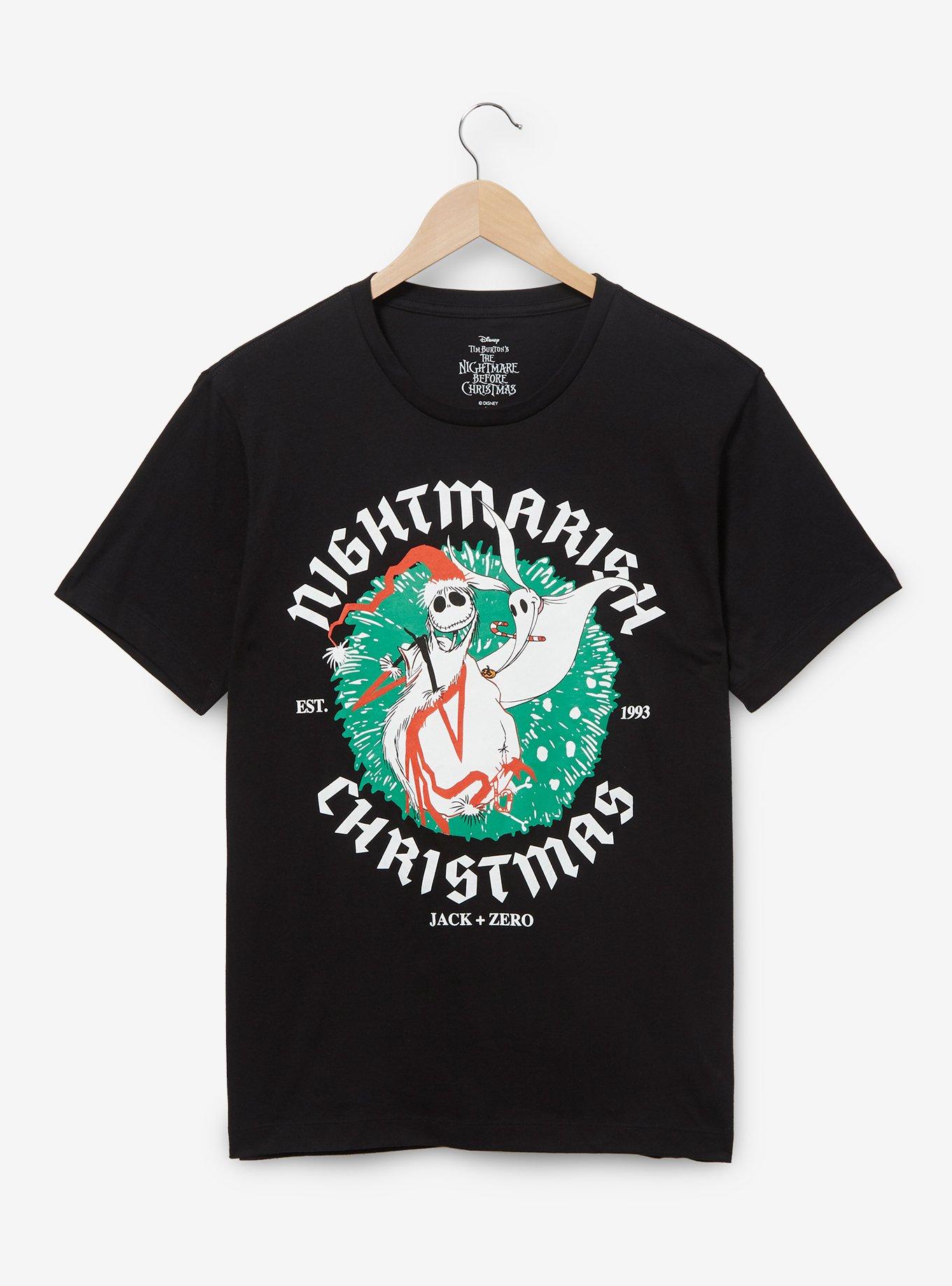 Disney The Nightmare Before Christmas Santa Jack Skellington Wreath T-Shirt, BLACK, hi-res