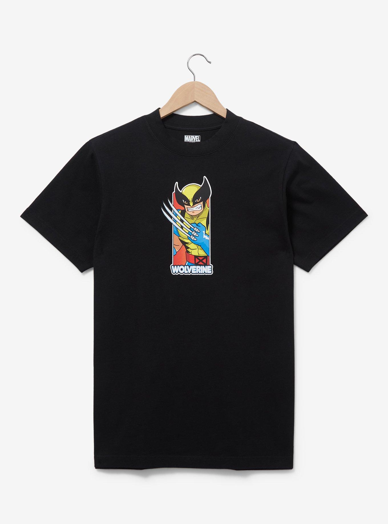 Marvel X-Men Wolverine Cartoon Portrait T-Shirt - BoxLunch Exclusive, BLACK, hi-res