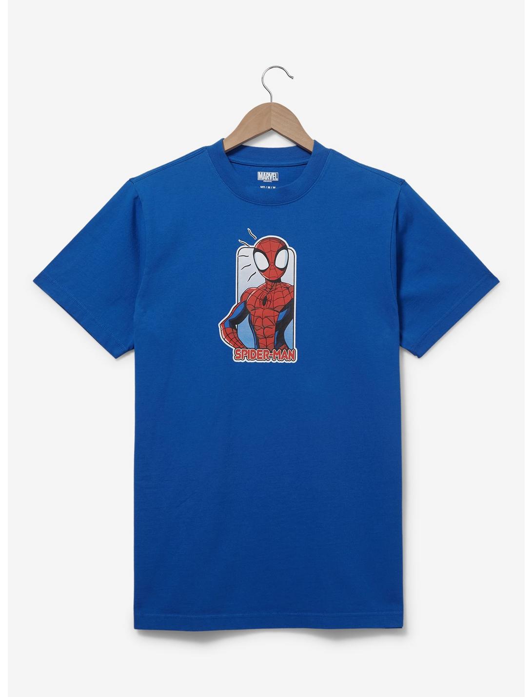 Marvel Spider-Man Cartoon Portrait T-Shirt, BLUE, hi-res