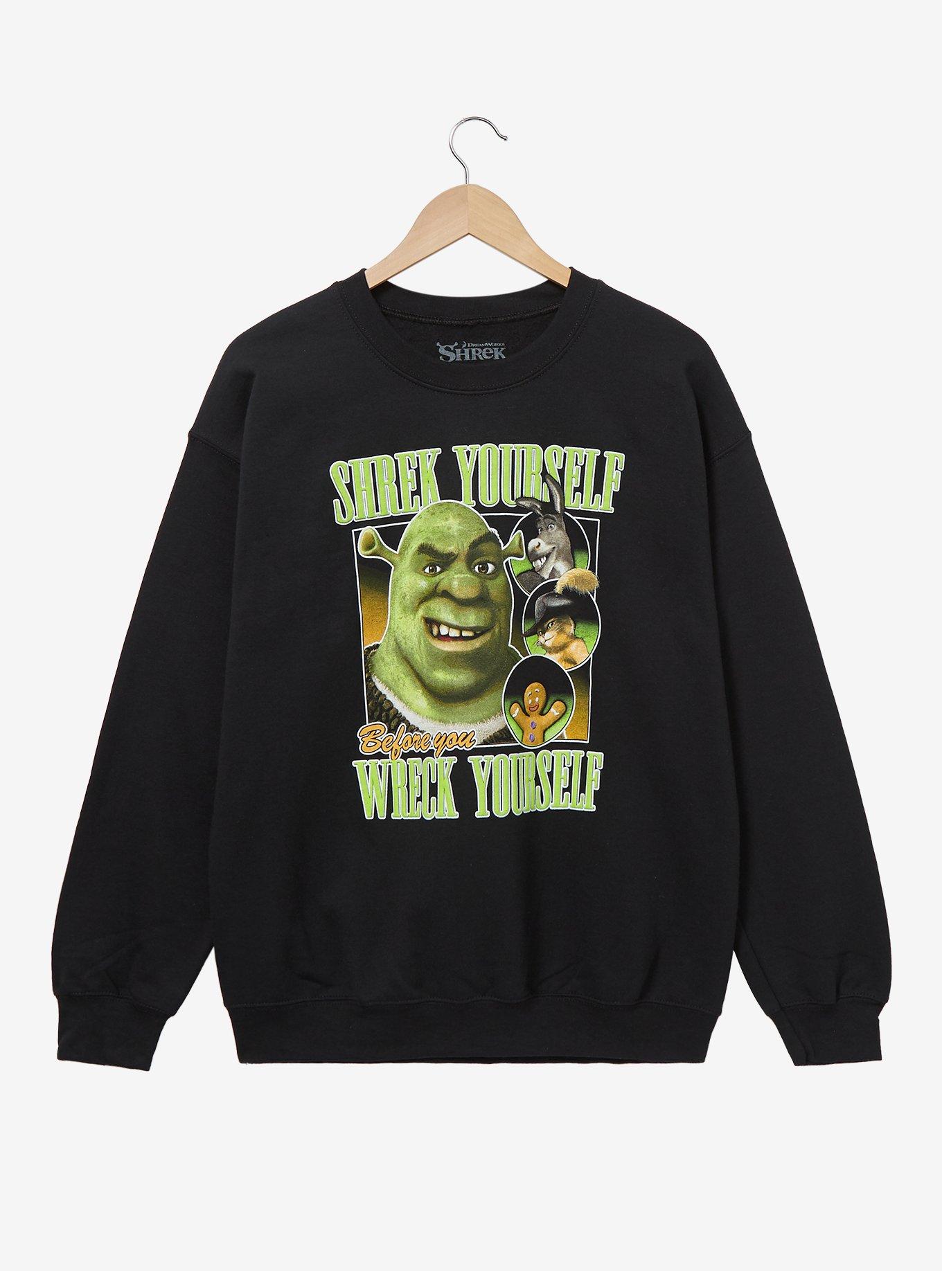 Shrek Retro Shrek Yourself Crewneck - BoxLunch Exclusive, BLACK, hi-res