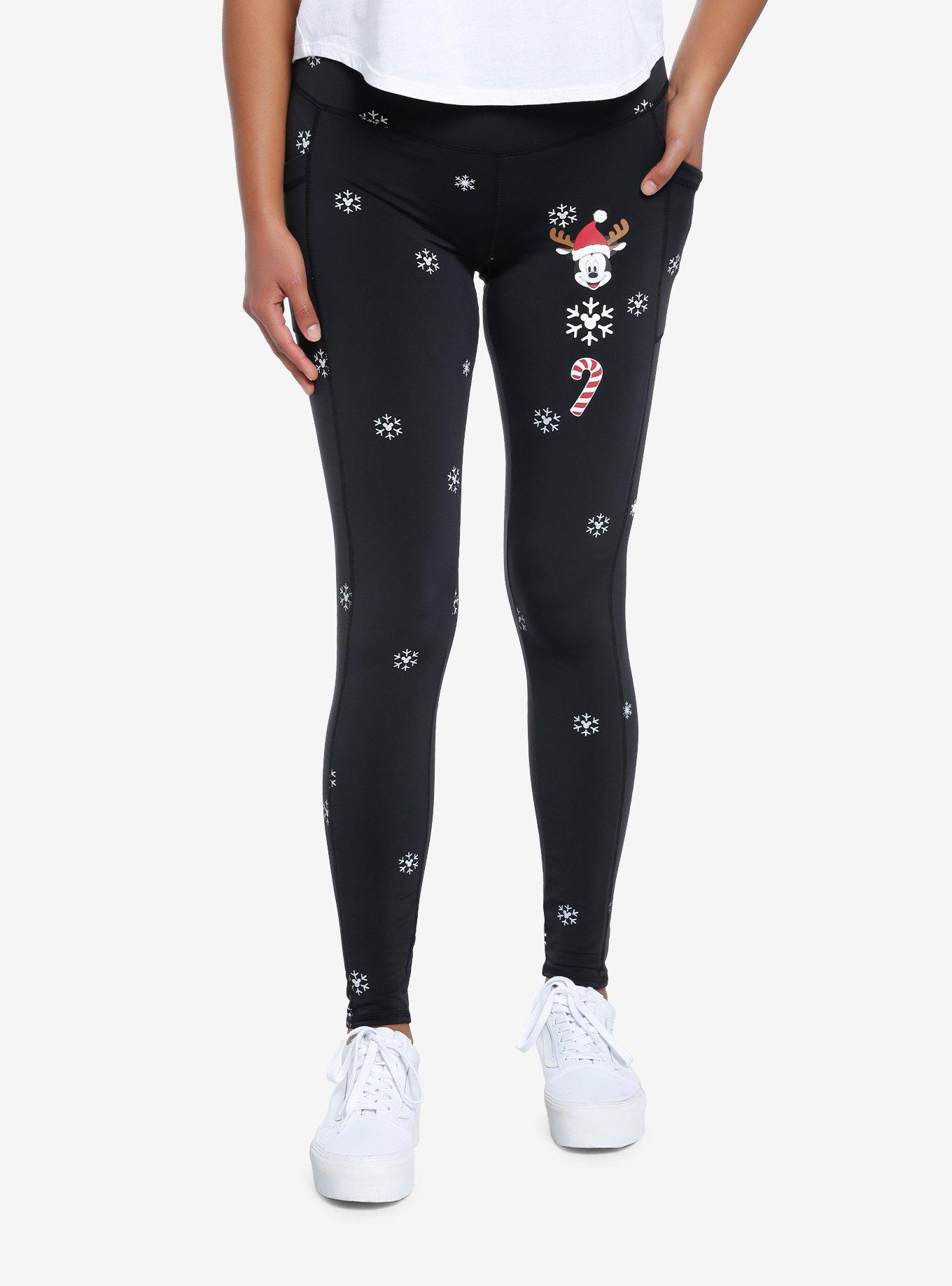 Her Universe Disney Mickey Mouse Snowflake Fleece Leggings Her Universe Exclusive Her Universe