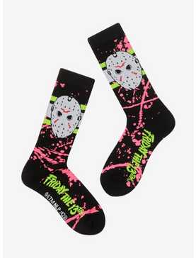 Friday The 13th Neon Splatter Crew Socks, , hi-res