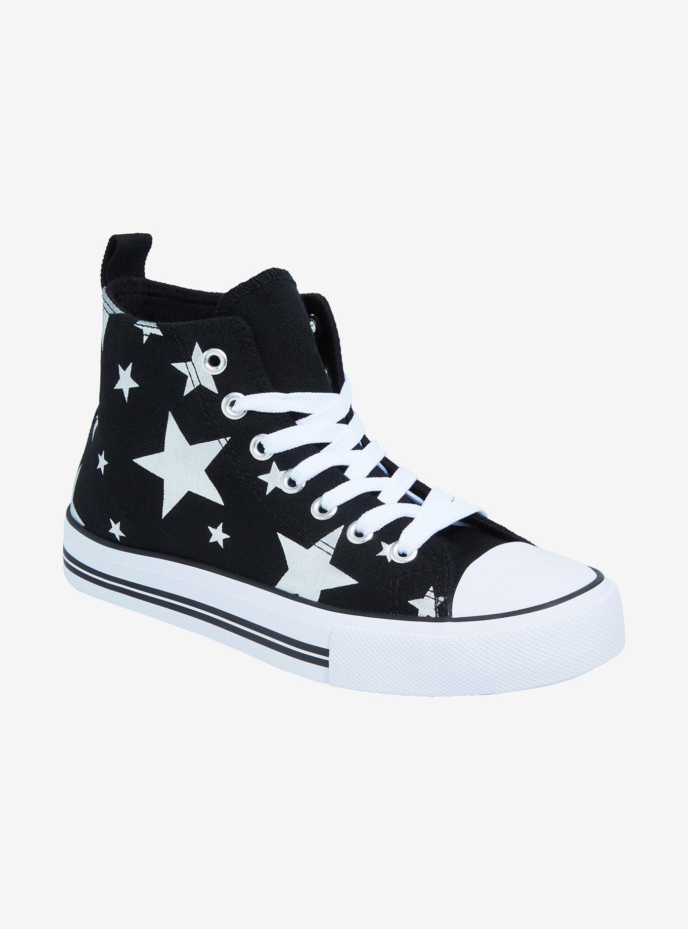 Silver Stars Hi-Top Sneakers | Hot Topic