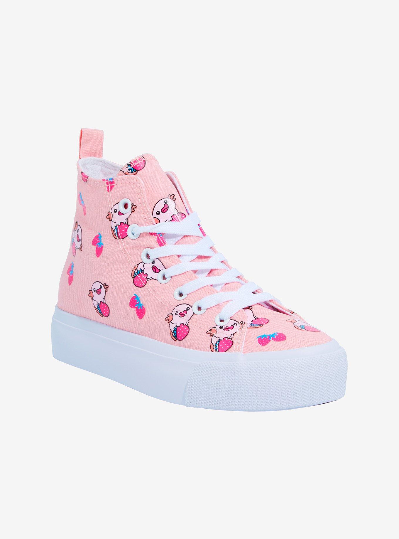 Axolotl Strawberry Hi-Top Platform Sneakers