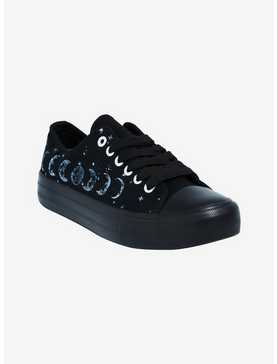 Celestial Moon Phase Lace-Up Sneakers, , hi-res