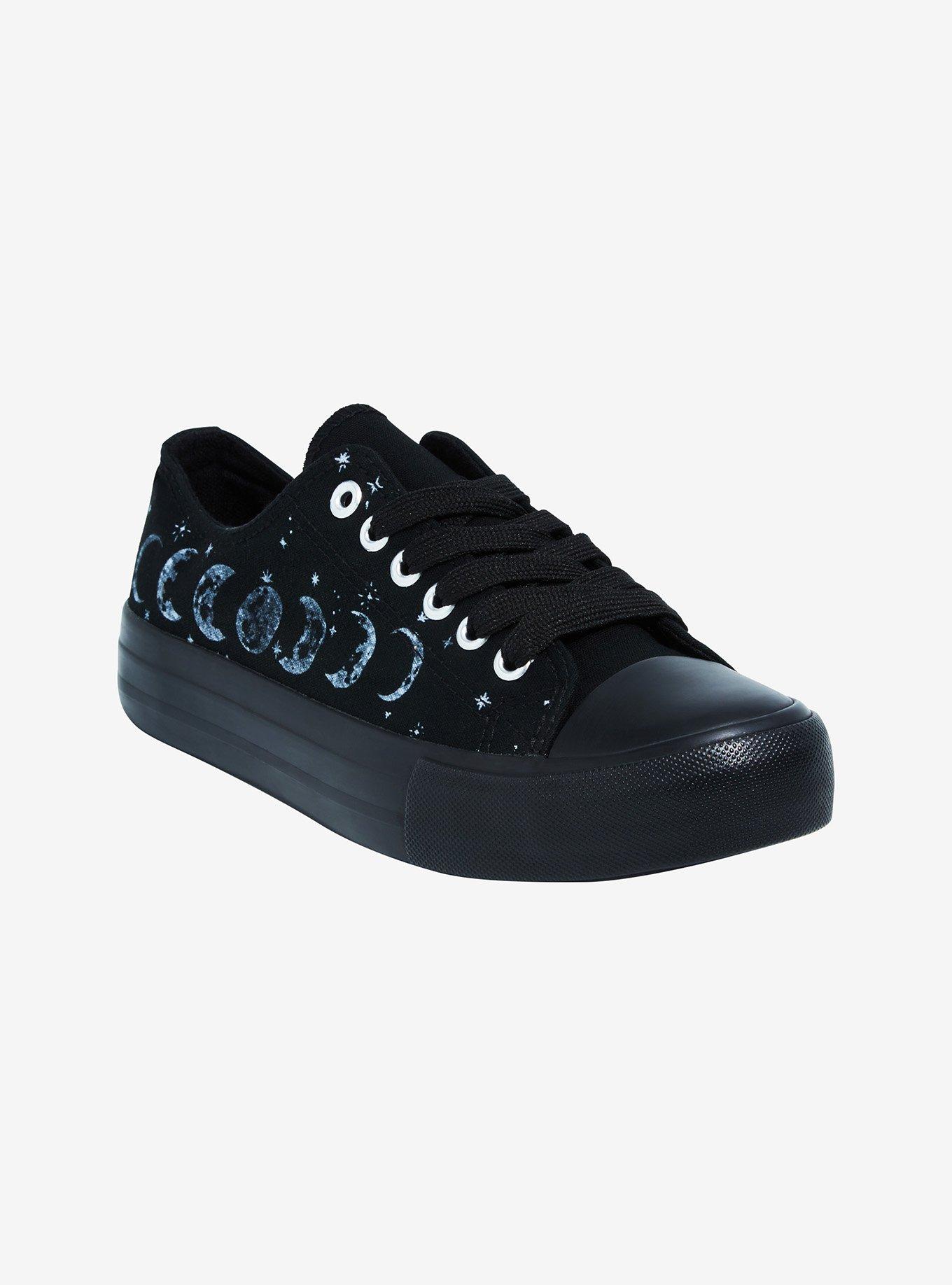 Celestial Moon Phase Lace-Up Sneakers, , hi-res