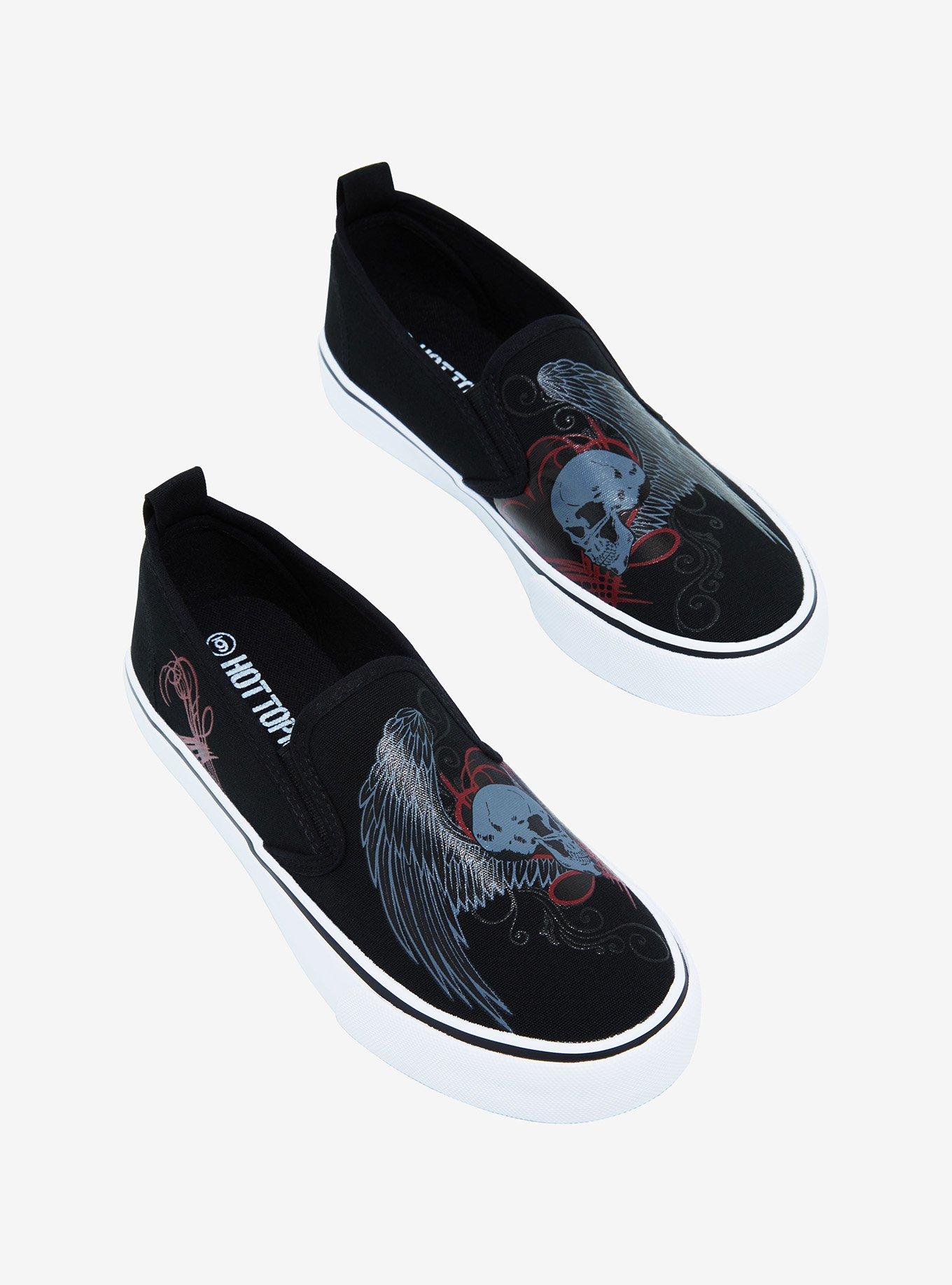 Winged Skull Slip-On Sneakers, MULTI, hi-res