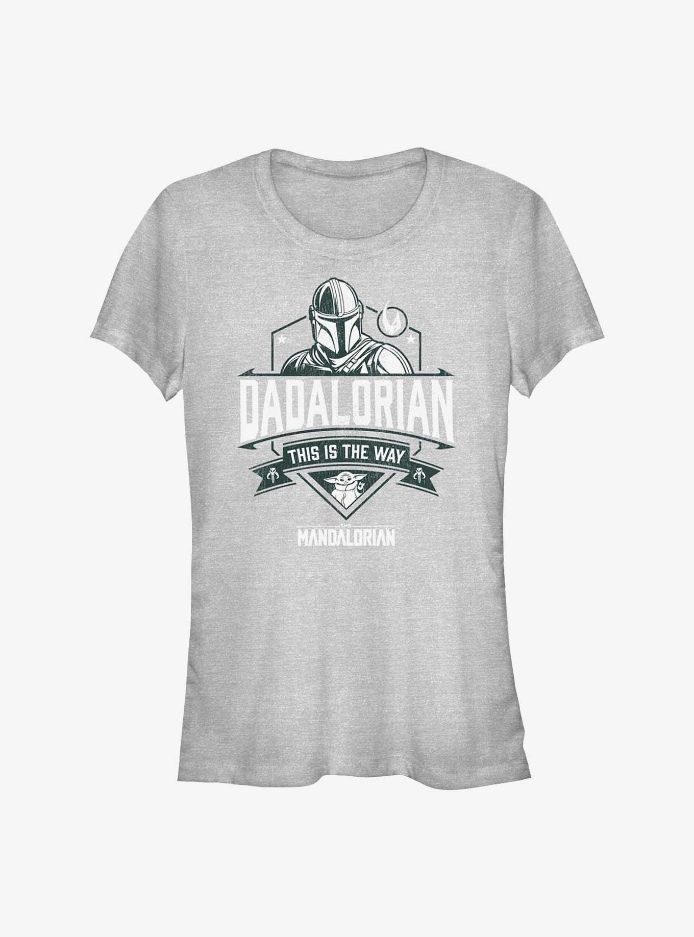 Star Wars The Mandalorian The Dadalorian Way Crest Girls T-Shirt, ATH HTR, hi-res
