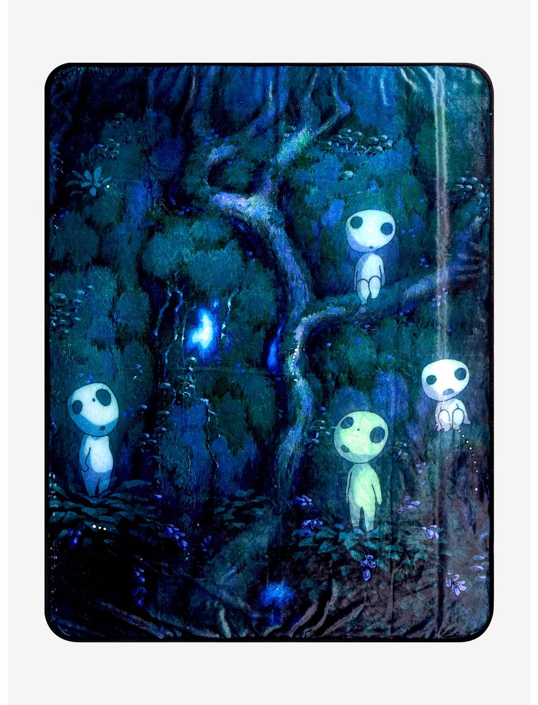 Studio Ghibli Princess Mononoke Kodama Forest Throw Blanket, , hi-res