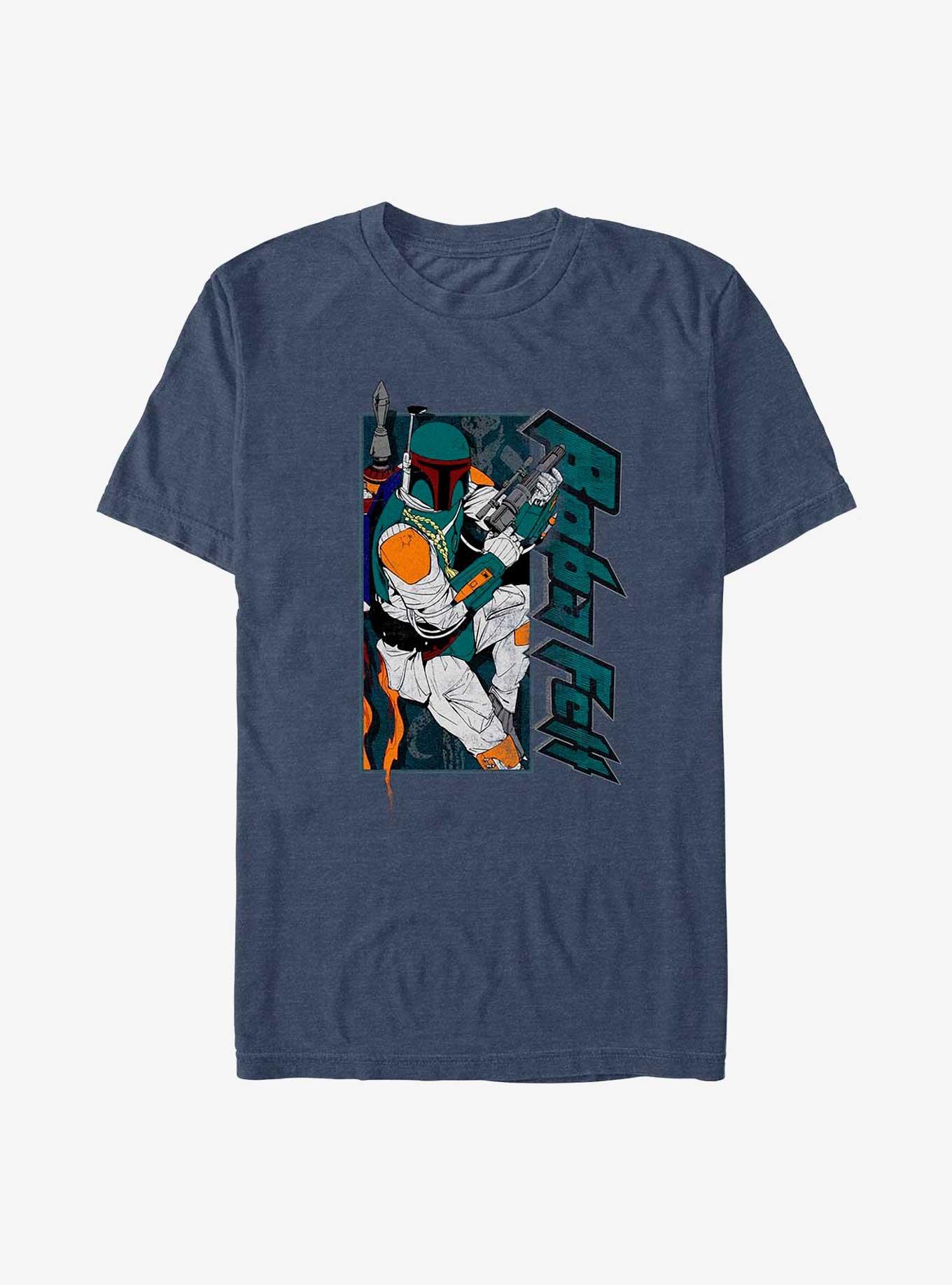 Star Wars Boba Fett Panel T-Shirt, NAVY HTR, hi-res