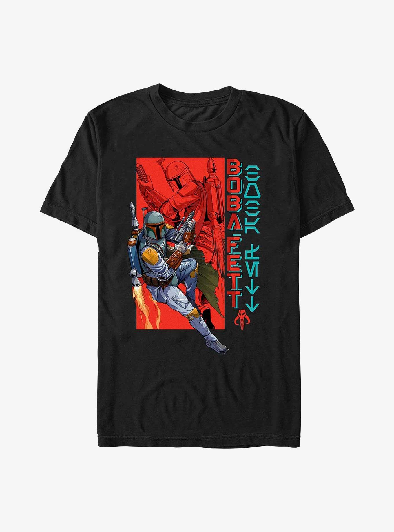 Star Wars Boba Fett In Action Poster T-Shirt, BLACK, hi-res
