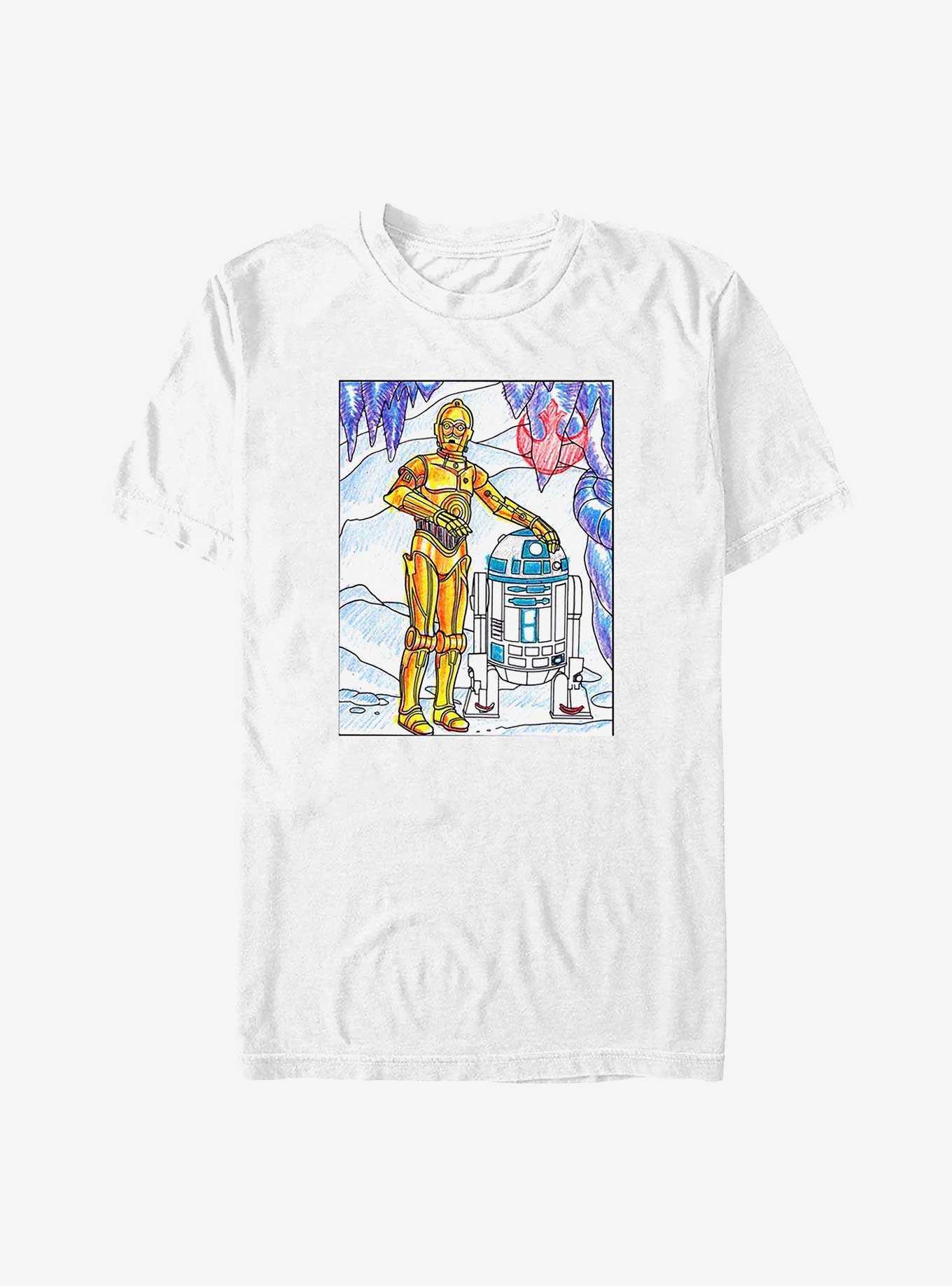 Star Wars C-3PO and R2-D2 Coloring Page T-Shirt, , hi-res