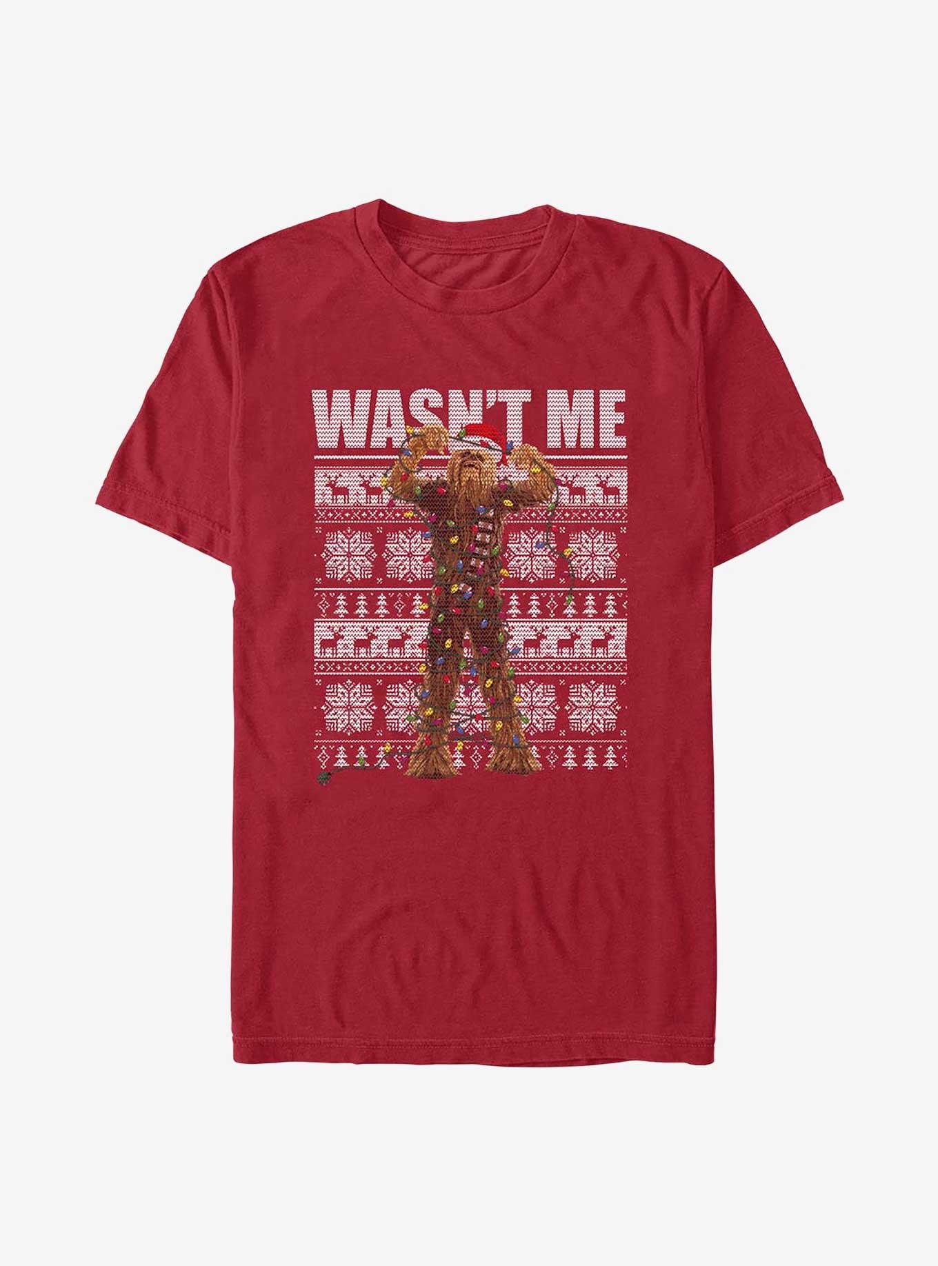 Star Wars Chewie Tangled Lights Ugly Christmas T-Shirt, , hi-res