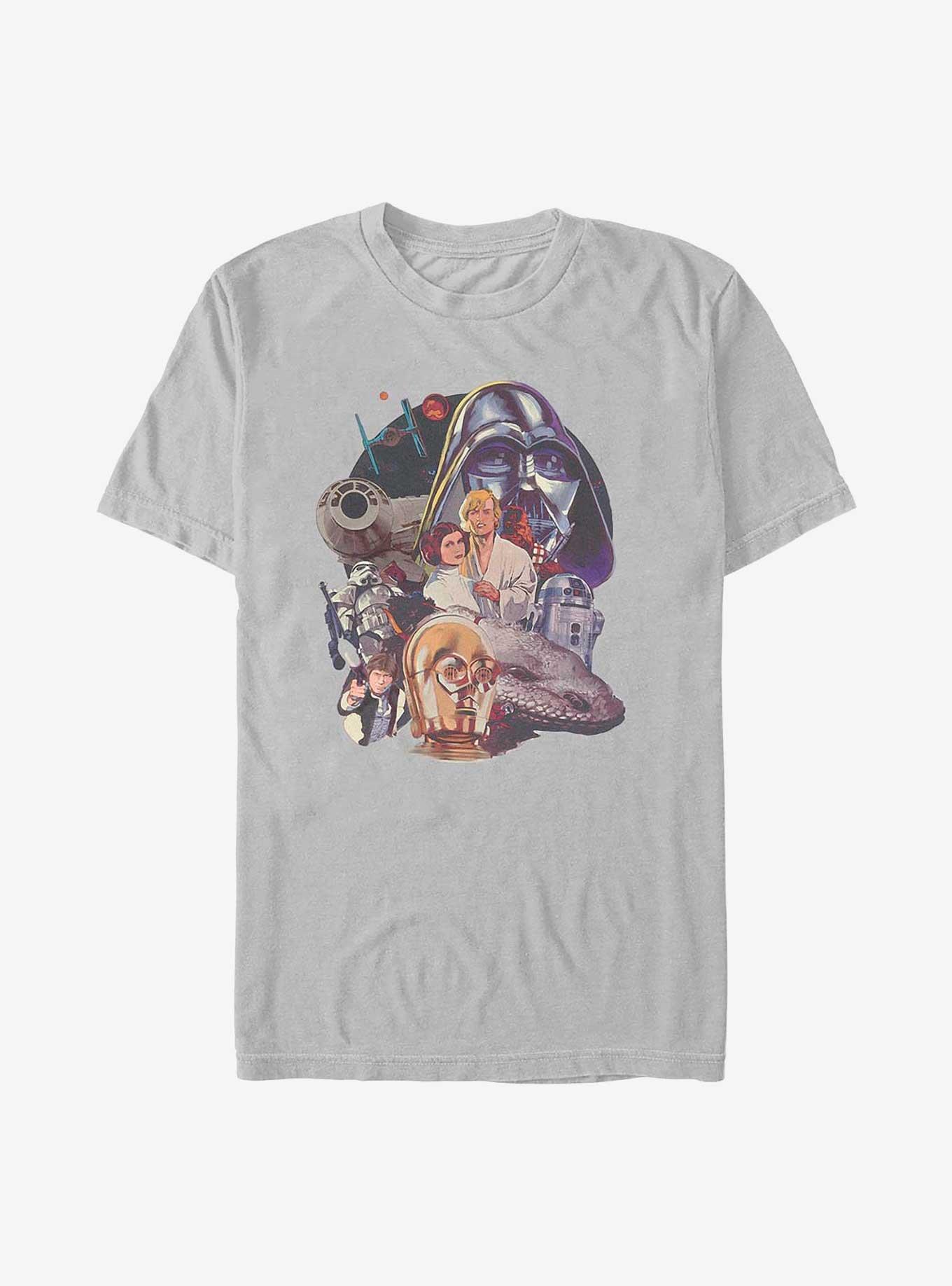 Star Wars Galactic Retro Group Painting T-Shirt, , hi-res