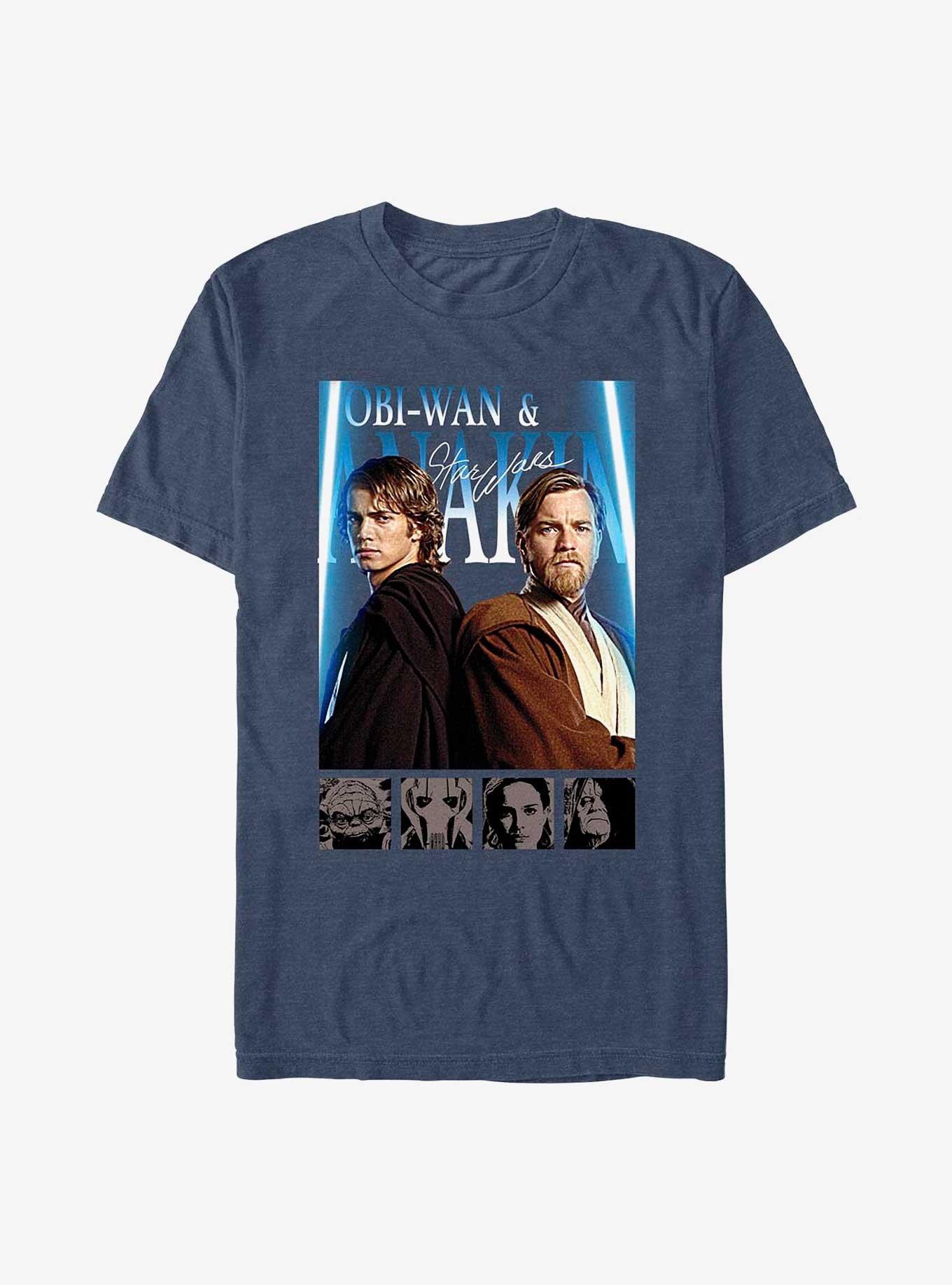 Star Wars Obi-Wan Kenobi and Anakin Skywalker Poster T-Shirt, NAVY HTR, hi-res