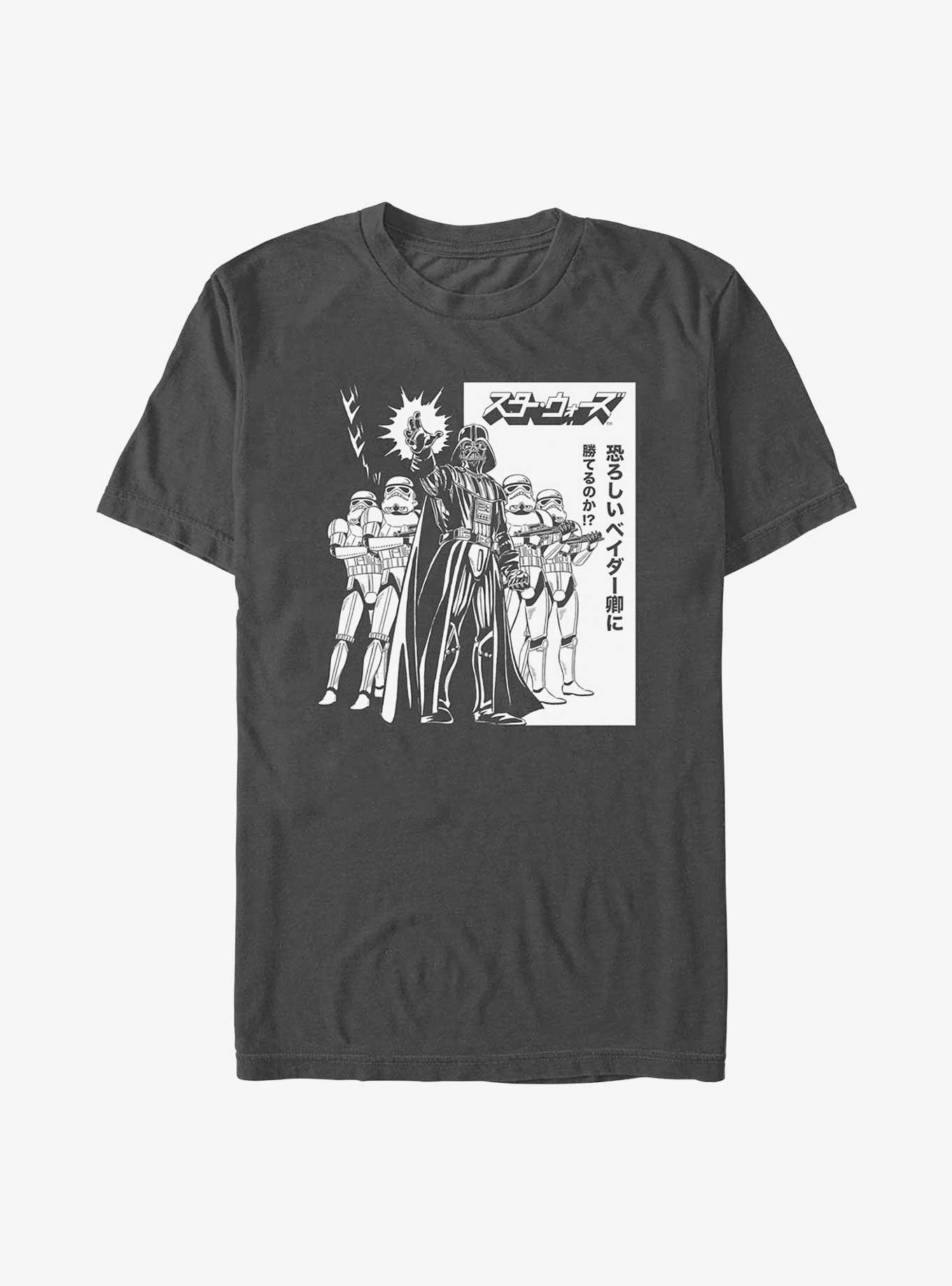 Star Wars Manga Style Vader and His Troopers T-Shirt, CHARCOAL, hi-res