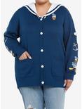Disney Donald Duck Embroidered Cardigan Plus Size, BLUE  WHITE, hi-res