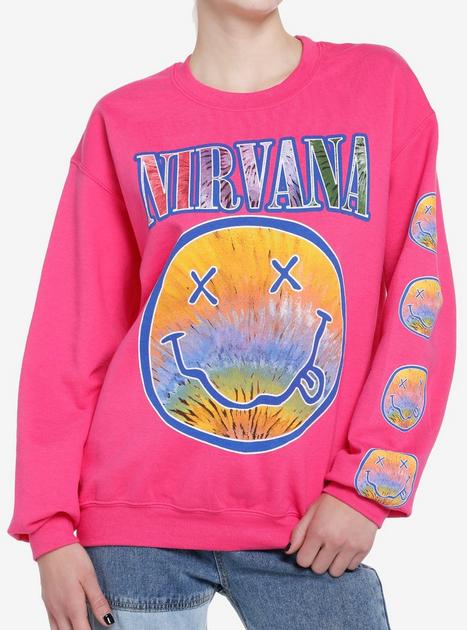 Hot pink nirvana sweatshirt hotsell