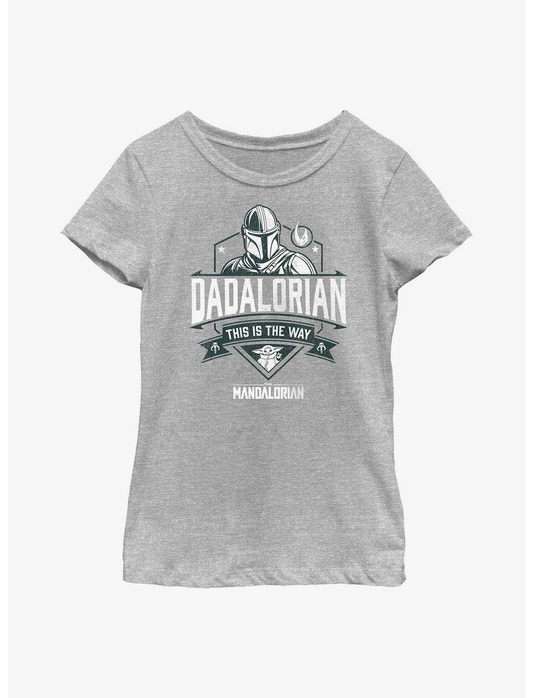 Star Wars The Mandalorian The Dadalorian Way Crest Youth Girls T-Shirt, ATH HTR, hi-res