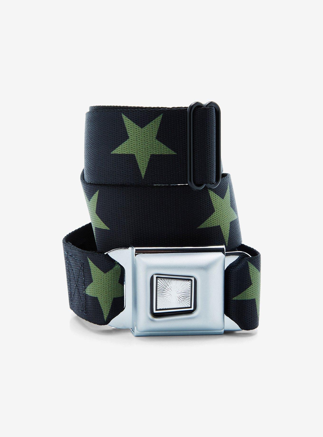 BuckleDown Black & Green Stars Seat Belt Belt Hot Topic