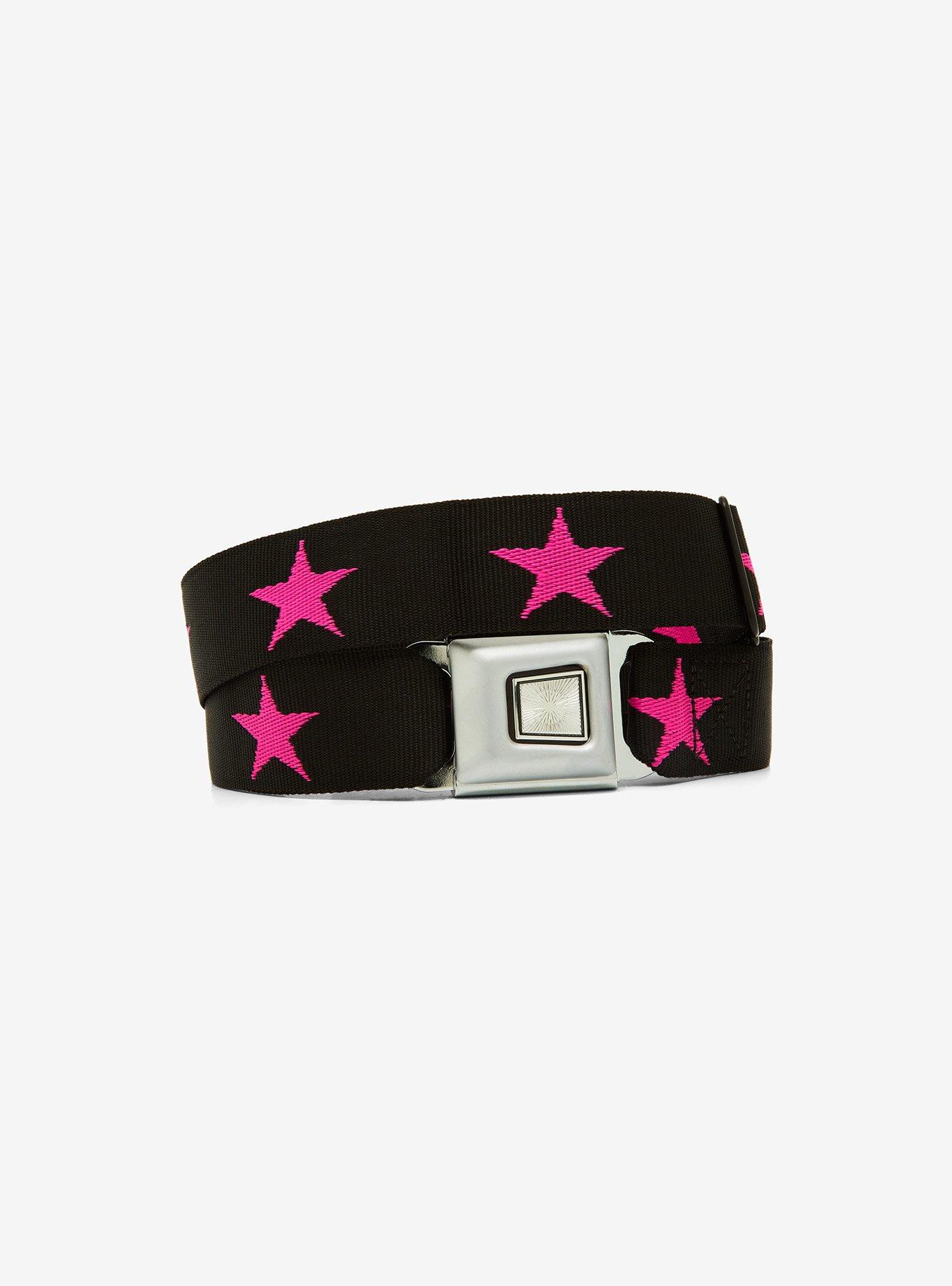 Black & Pink Star Seatbelt Belt, , hi-res