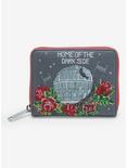 Loungefly Star Wars Death Star Cross Stitch Small Zip Wallet - BoxLunch Exclusive, , hi-res