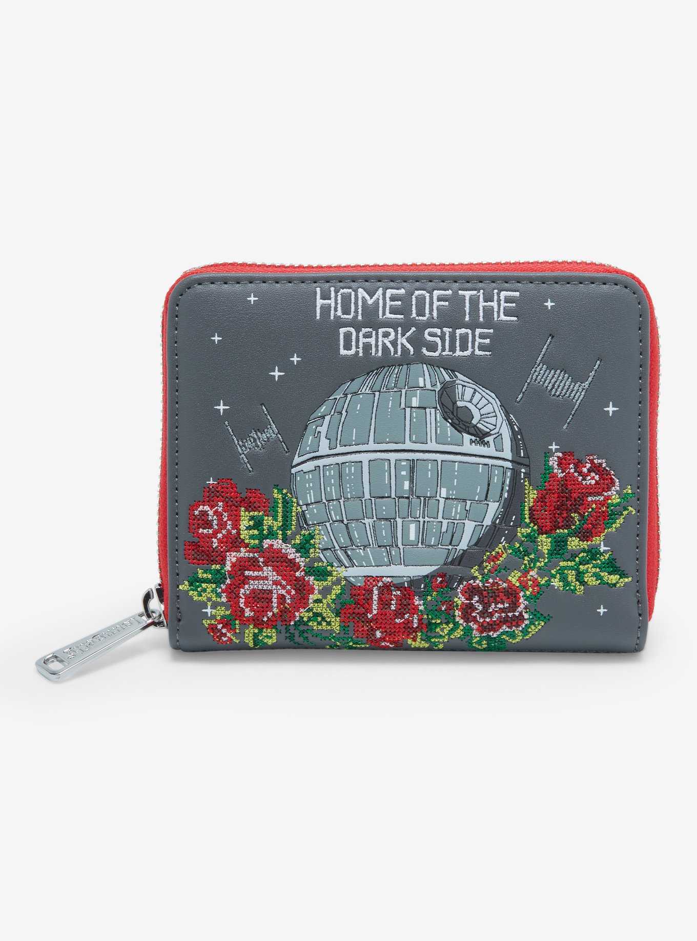 Loungefly Star Wars Death Star Cross Stitch Small Zip Wallet - BoxLunch Exclusive, , hi-res