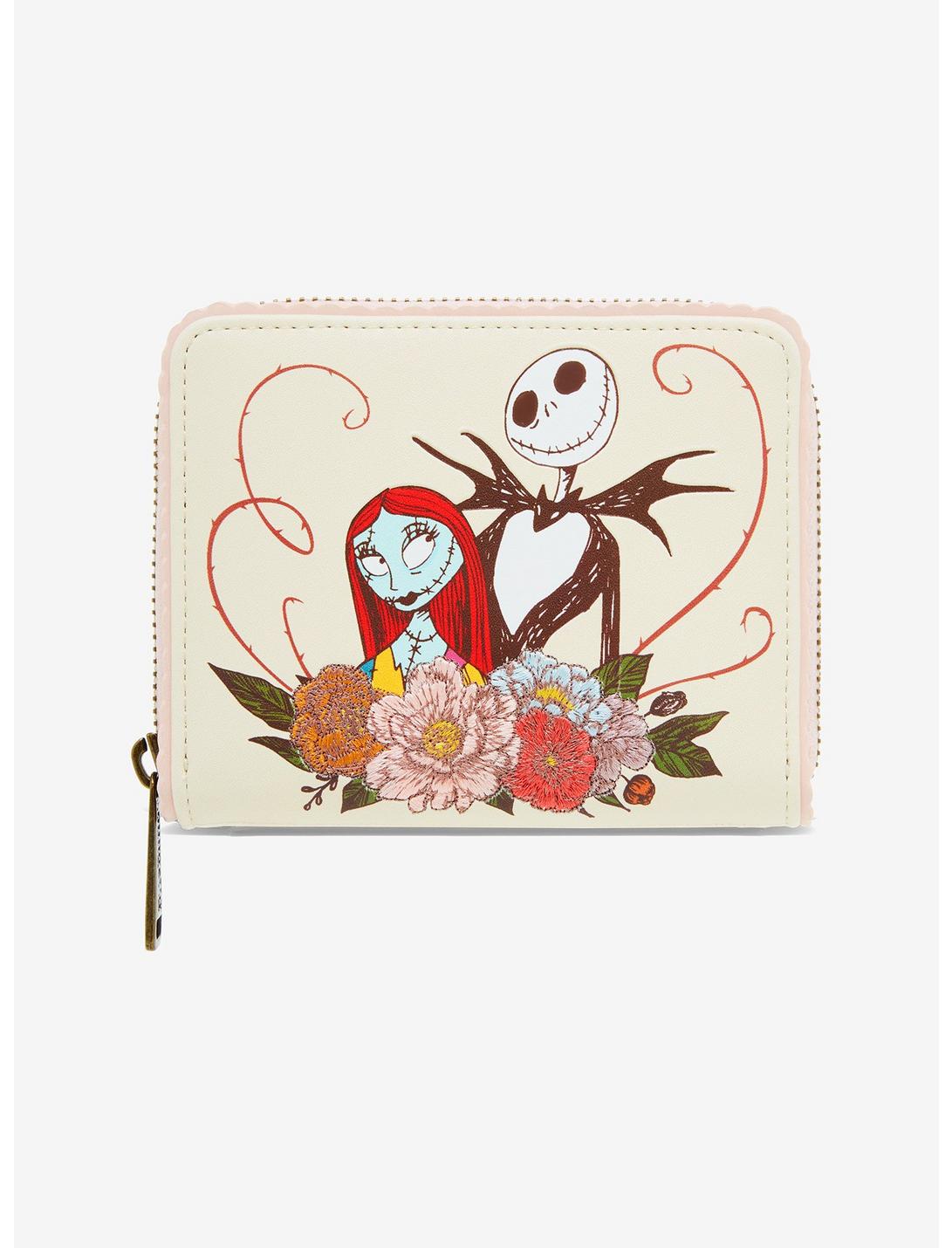 Loungefly Disney The Nightmare Before Christmas Jack & Sally Floral Wallet - BoxLunch Exclusive, , hi-res
