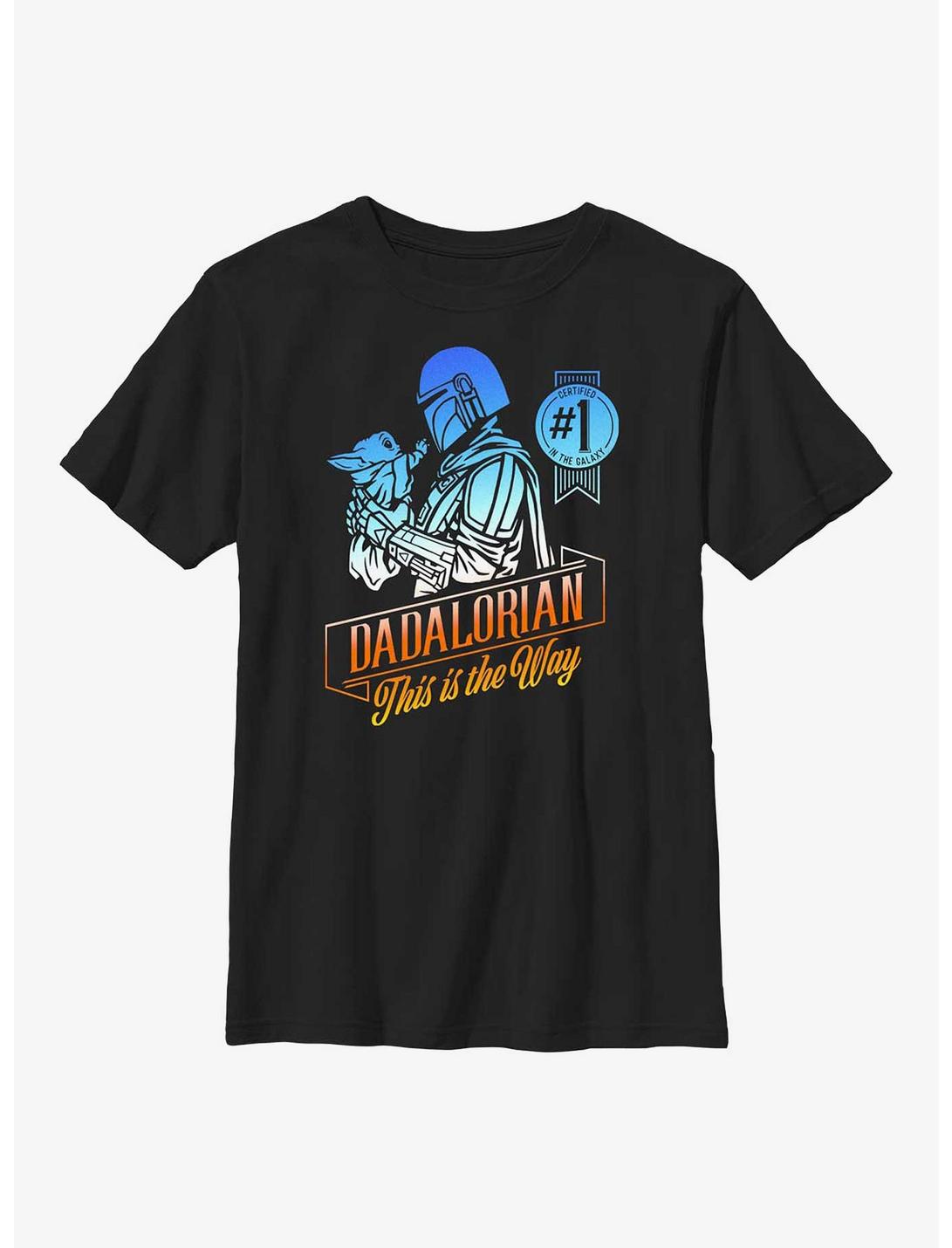 Star Wars The Mandalorian Certified Dadalorian Youth T-Shirt, BLACK, hi-res