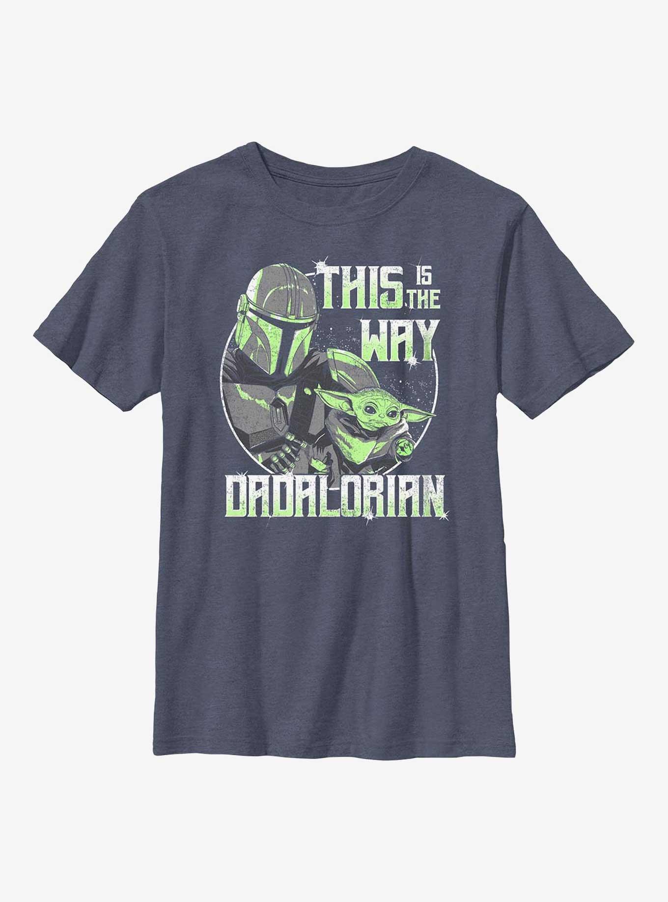 Star Wars The Mandalorian The Dadalorian Way Youth T-Shirt, NAVY HTR, hi-res