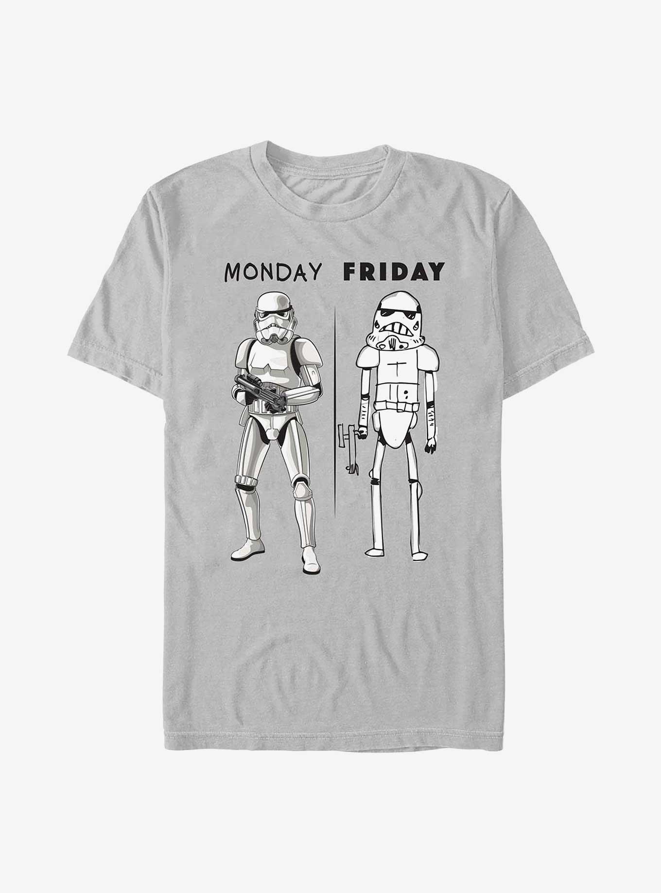 Star Wars Monday vs Friday Storm Trooper T-Shirt, SILVER, hi-res
