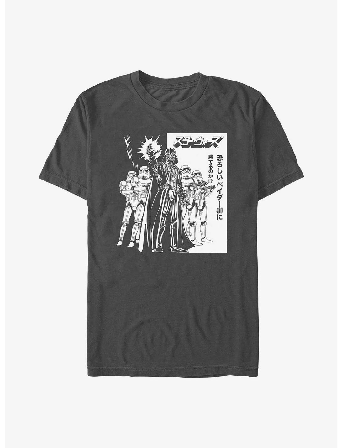 Star Wars Manga Style Vader and His Troopers T-Shirt, CHARCOAL, hi-res