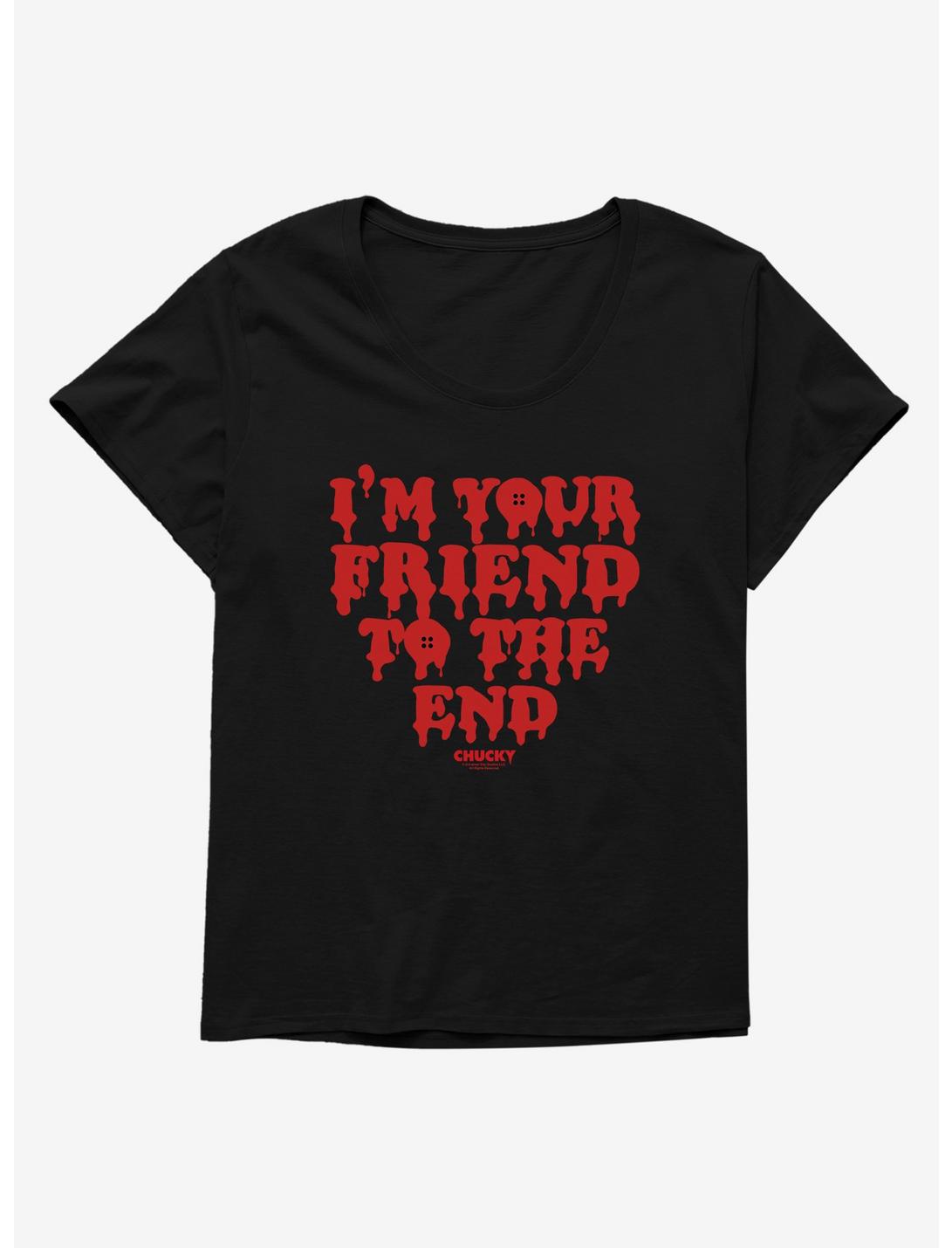 Chucky I'm Your Friend To The End Girls T-Shirt Plus Size, BLACK, hi-res