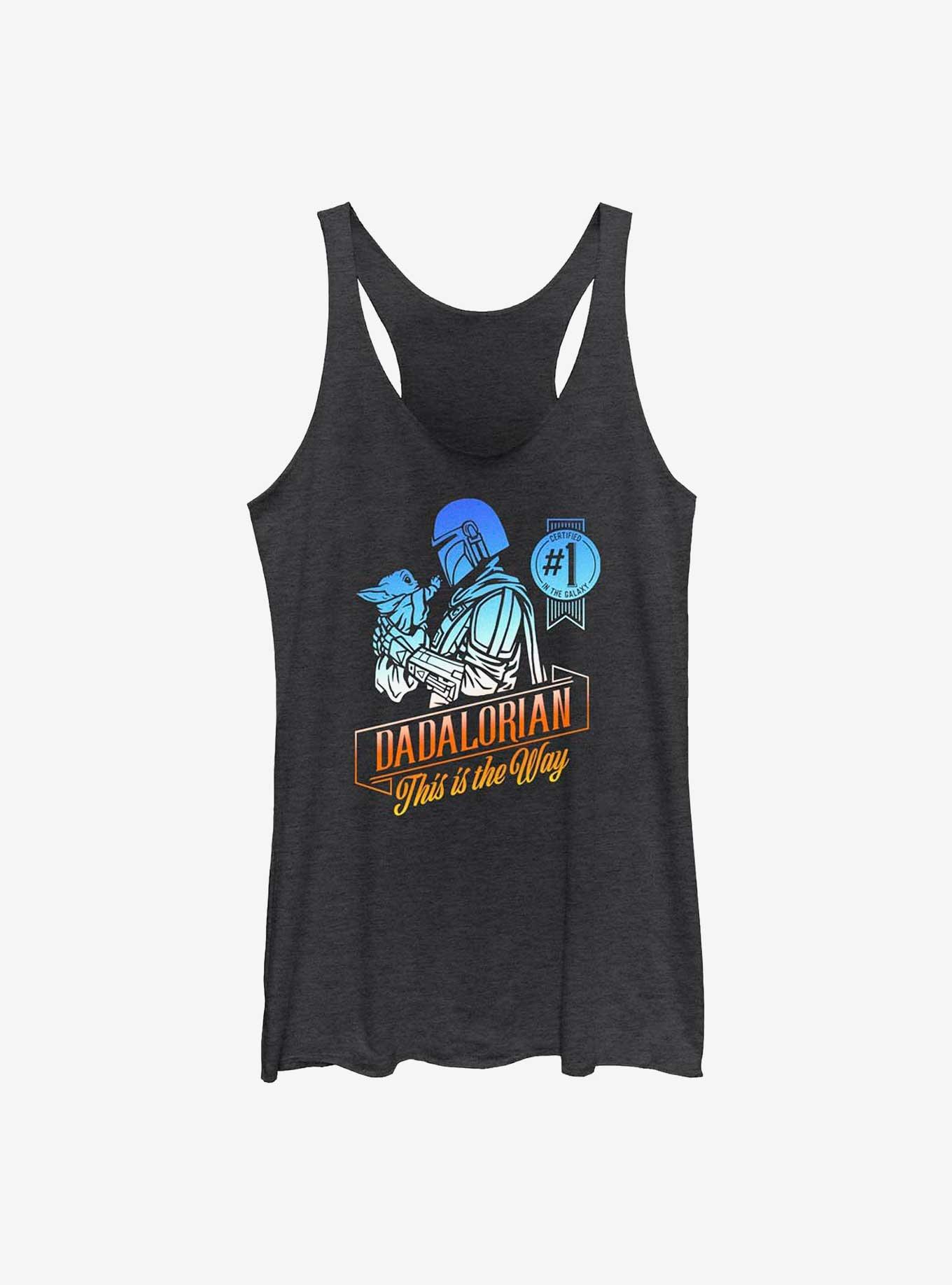 Star Wars The Mandalorian Certified Dadalorian Womens Tank Top, BLK HTR, hi-res