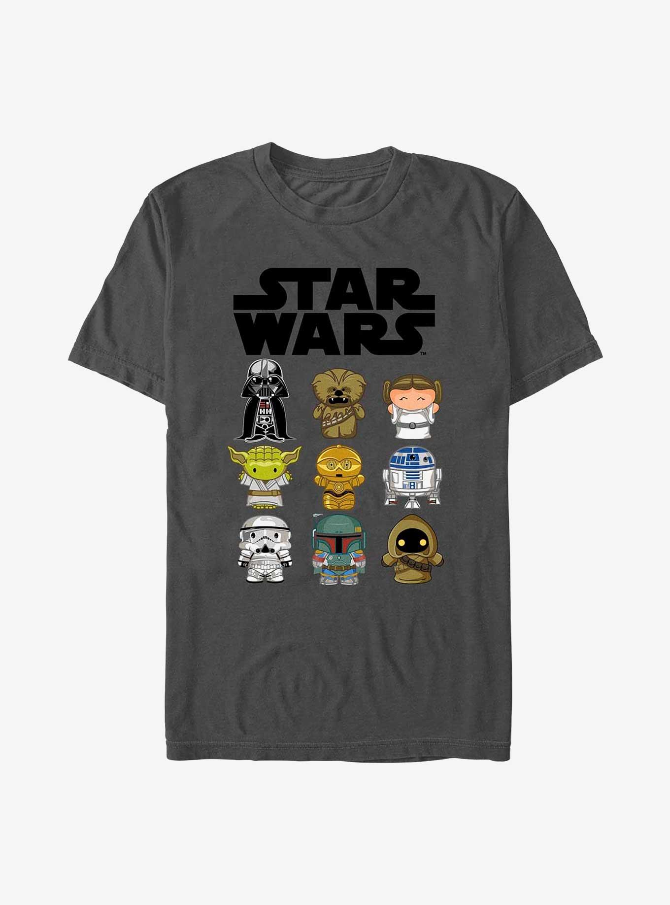 Star Wars Chibi Characters Group T-Shirt, CHARCOAL, hi-res view 1