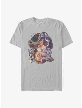 Star Wars Galactic Retro Group Painting T-Shirt, , hi-res