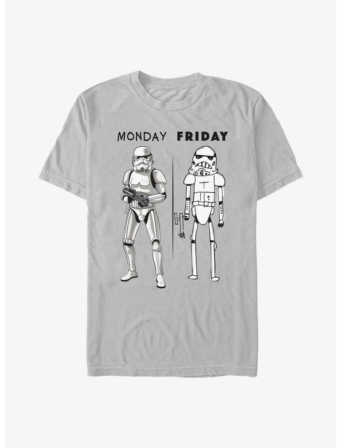 Star Wars Monday vs Friday Storm Trooper T-Shirt, SILVER, hi-res