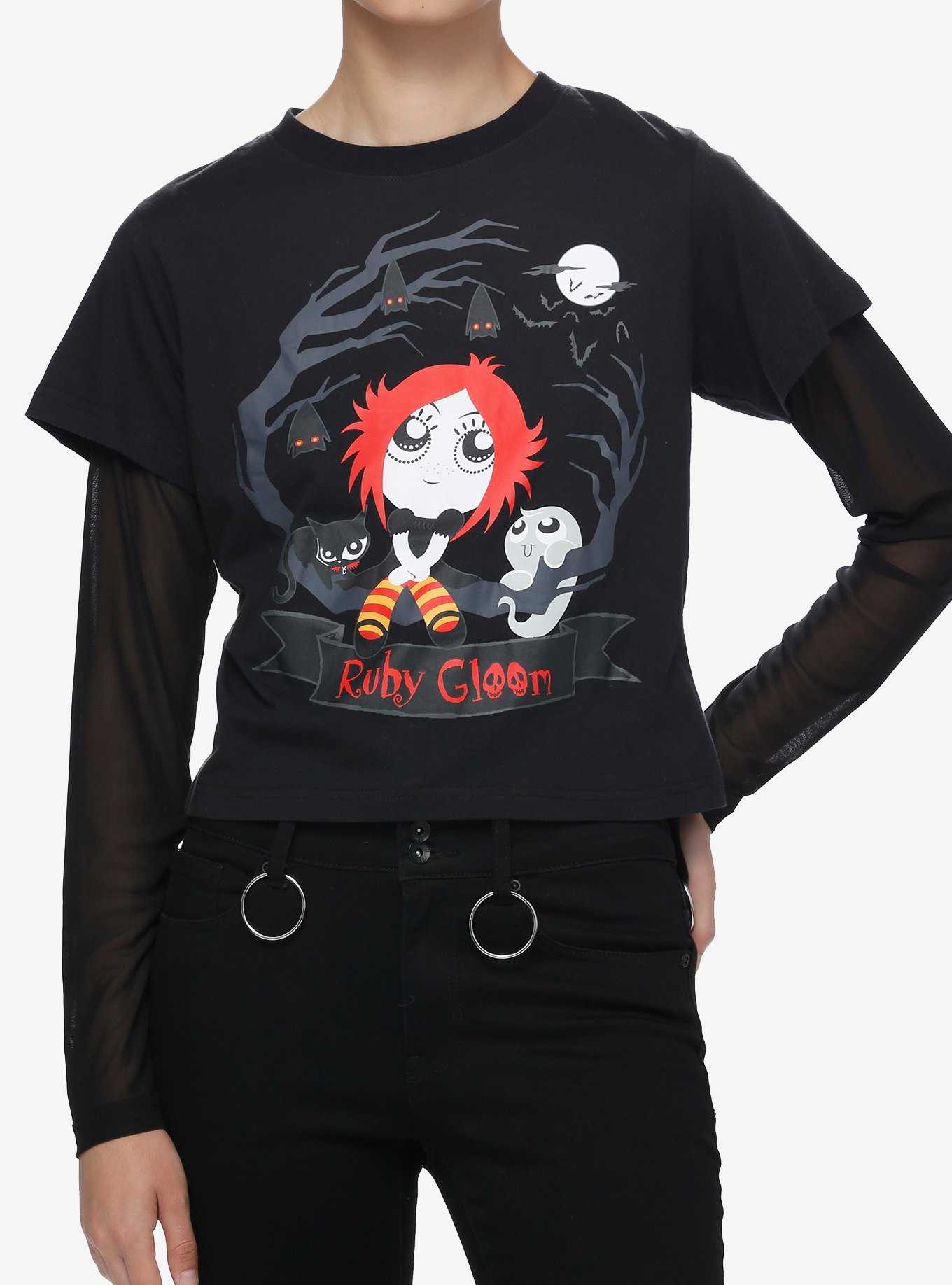 Ruby Gloom Mesh Twofer Girls Long-Sleeve T-Shirt, , hi-res