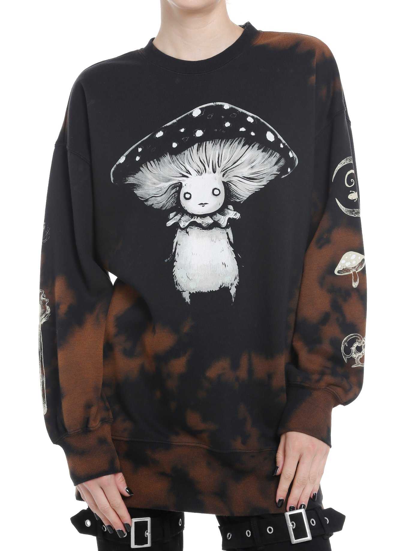 Mushroom Creature Tie-Dye Girls Oversized Sweatshirt By Guild Of Calamity, , hi-res